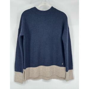 Joules Joley Sweater Womens Size US 4 Navy & Oatmeal Wool Blend Knit Pullover